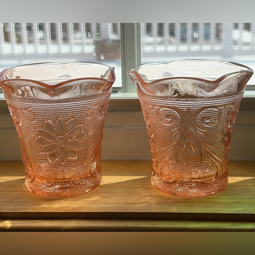 Vintage Tiara Indiana Glass Pink Sandwich Glass Votives
